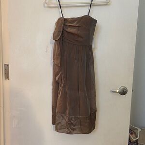 Vera Want Elegant Taupe Strapless Dress